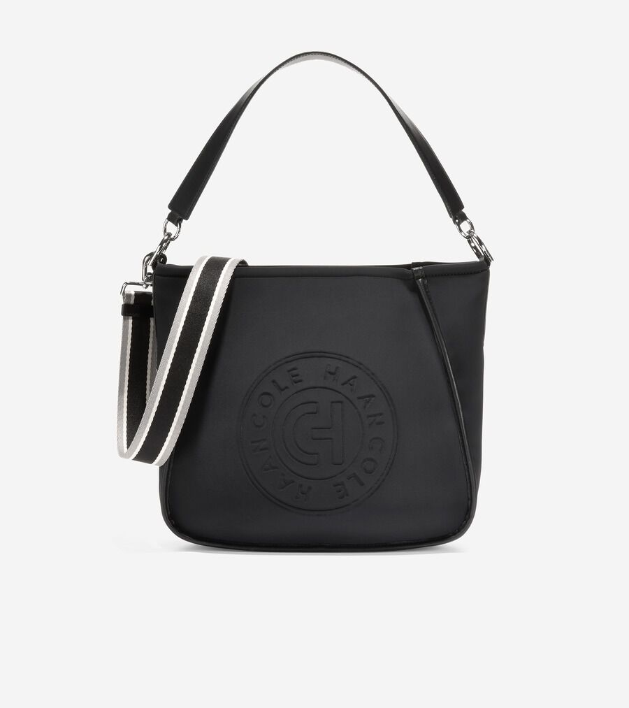 コールハーン　Cole haan 黒の編み込みデザインビジネスバッグ ラージ ターンロック トート womens. 20000 | COLE_HAAN