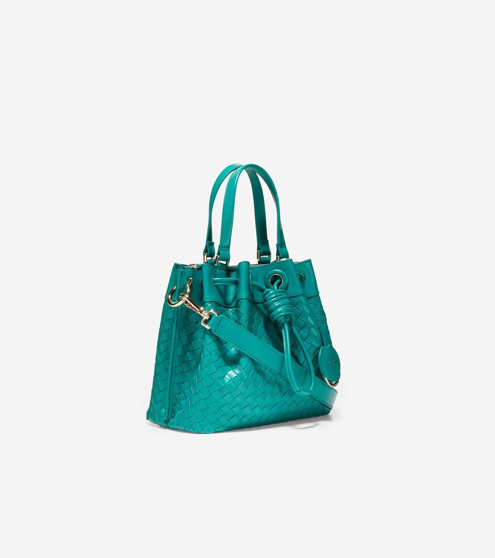 ウォーブン レザー スモール バケットバッグ womens.