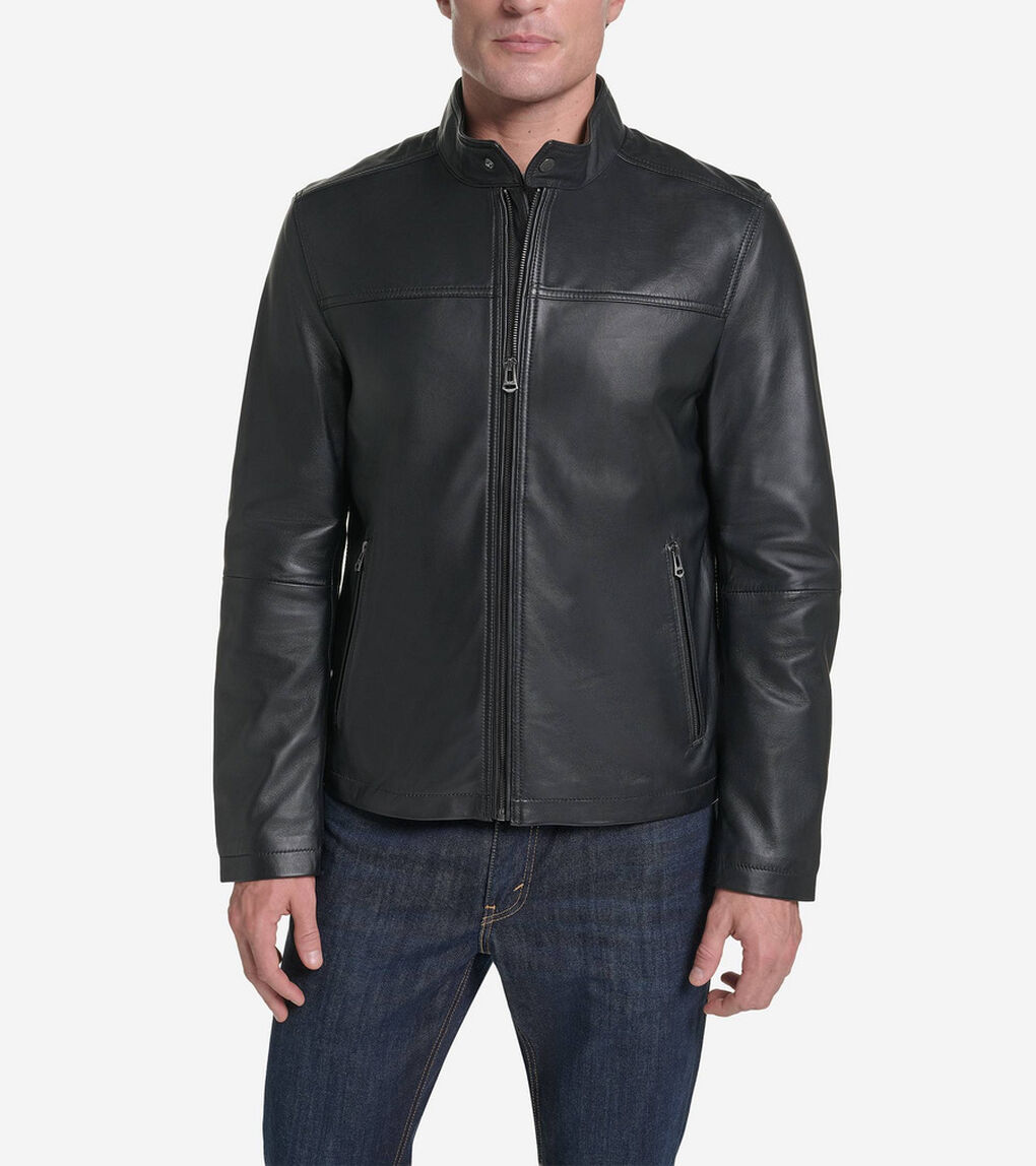 スムース レザー レーサー ジャケット mens.
