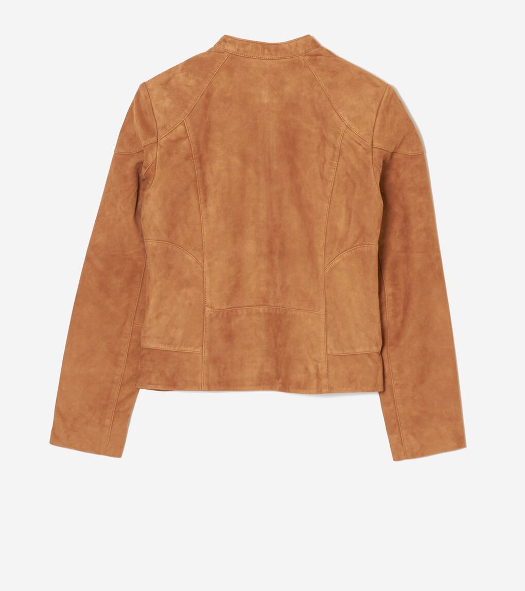 スウェードレザー モト ジャケット womens.