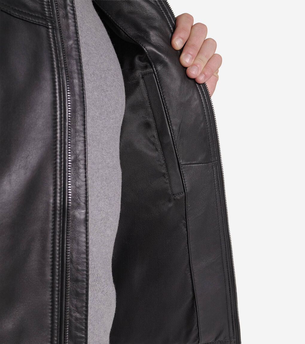 スムース レザー レーサー ジャケット mens.
