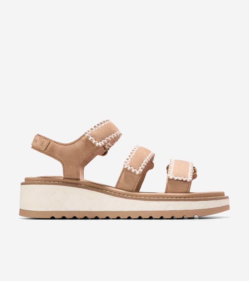 グランドプロ デイリン ウェッジ トリプル ストラップ サンダル womens