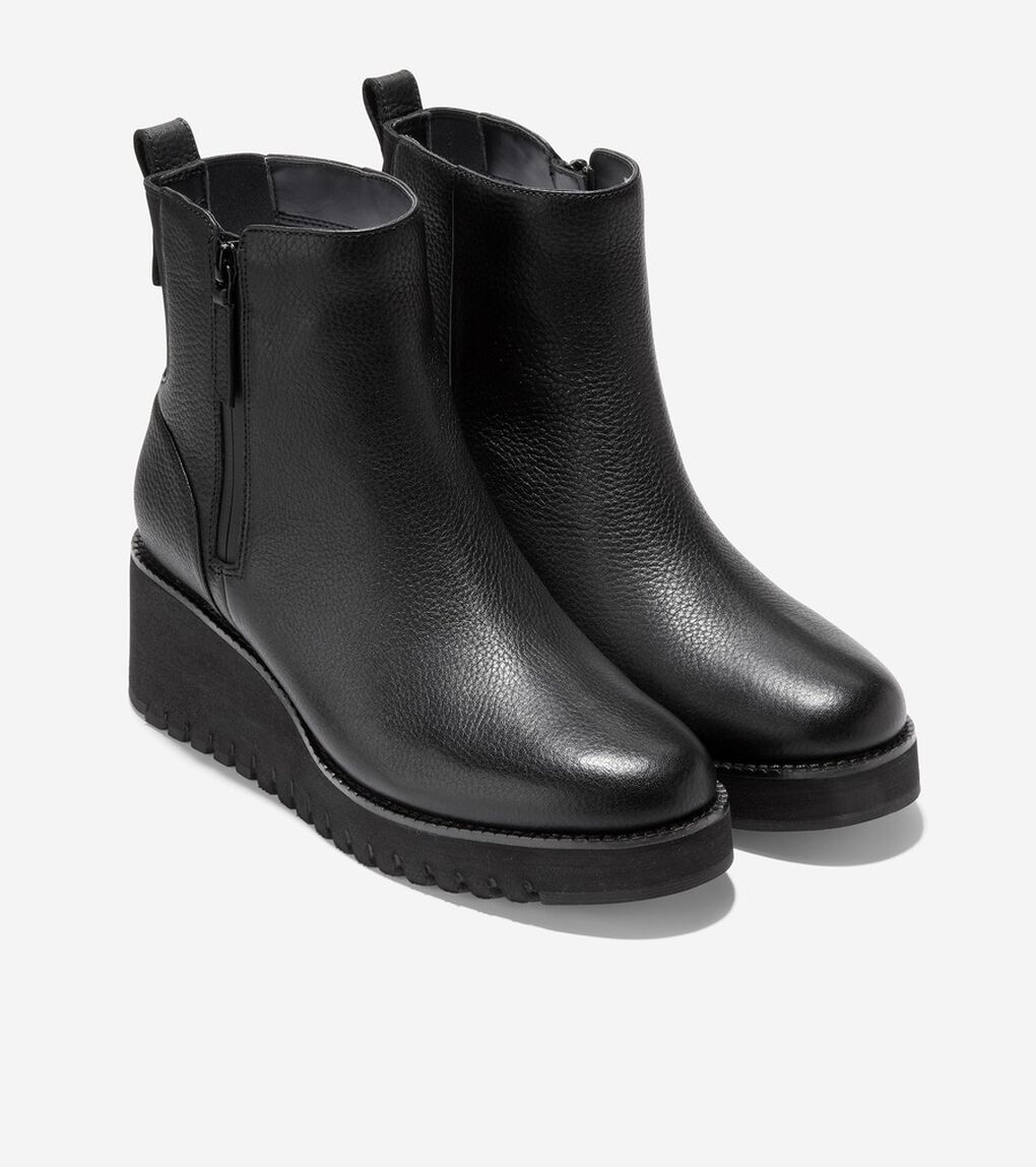 ゼログランド シティ ウェッジ サイド ジップ ブーツ ウォータープルーフ womens.