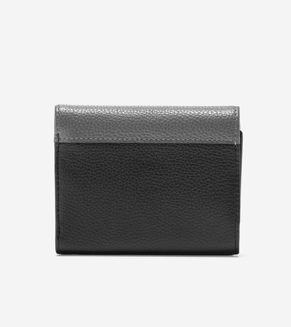 レザー スモール トライフォールド ウォレット womens.