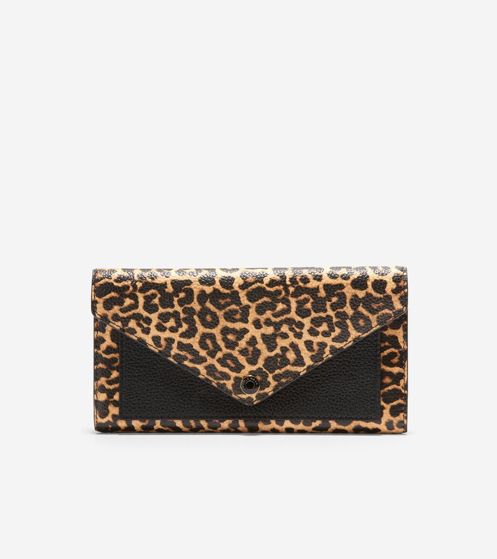 カラー ブロック フラップ ウォレット womens.