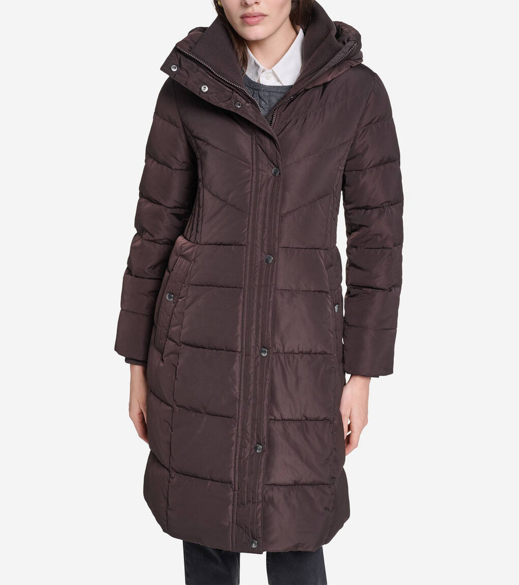 タフタ ダウン ジャケット ウィズ セットイン フード womens