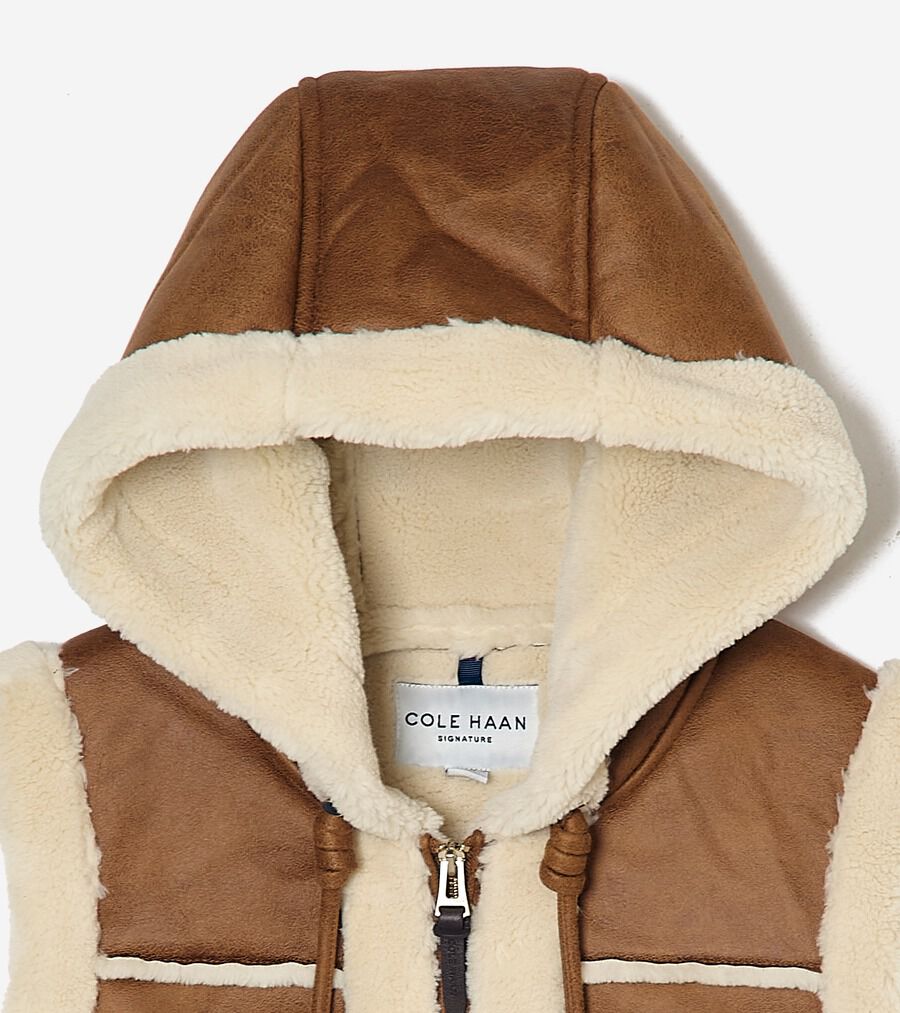 ワックスド スエード シアリング ベスト womens. 0.0 | COLE_HAAN