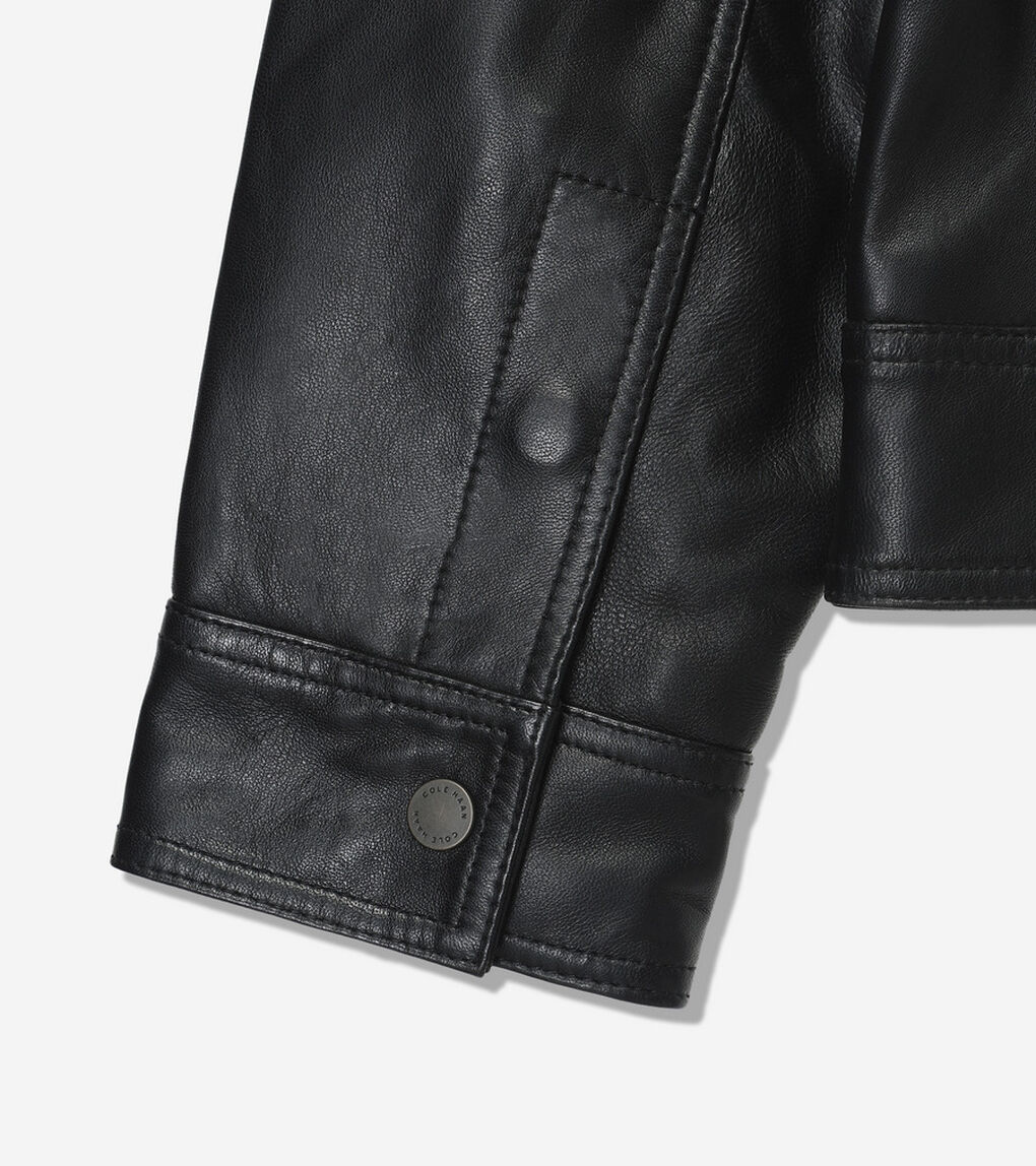 レザー トラッカー ジャケット mens.