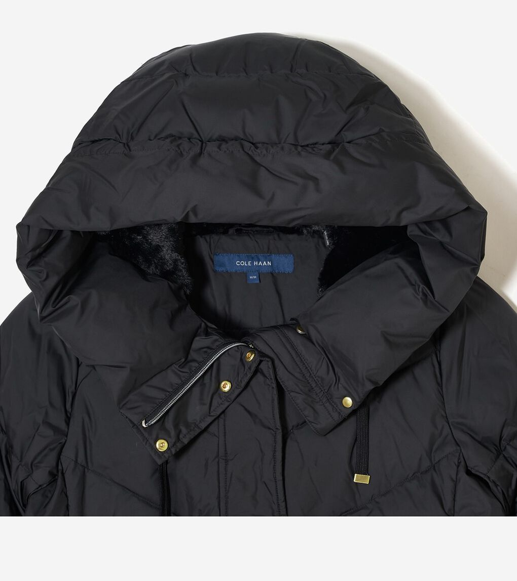 コクーン フーテッド ダウン パッファー womens.