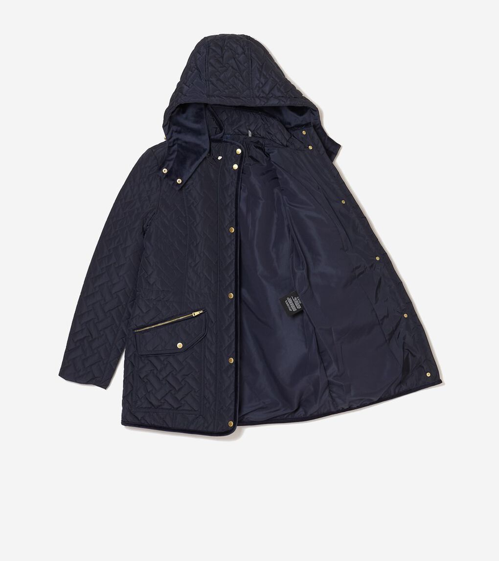 スタンドカラーキルテッドシグネチャーキルテッドジャケット womens.