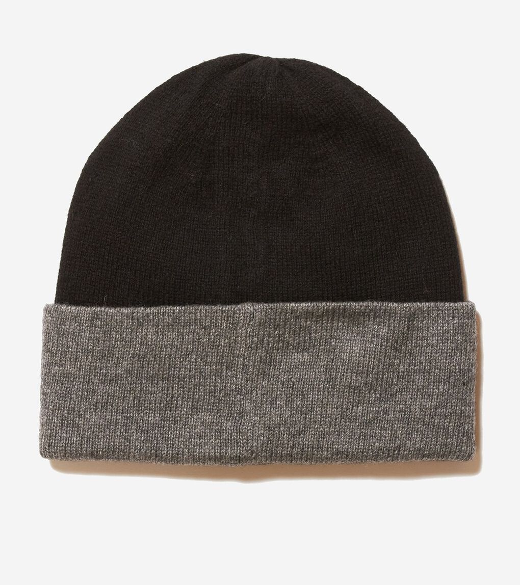 カラーブロック リバーシブル ニット ビーニー mens.