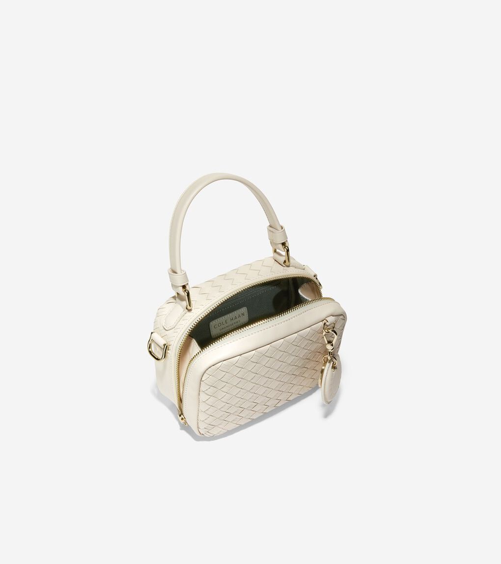 ウォーブン レザー ミニ ボストン バッグ womens.
