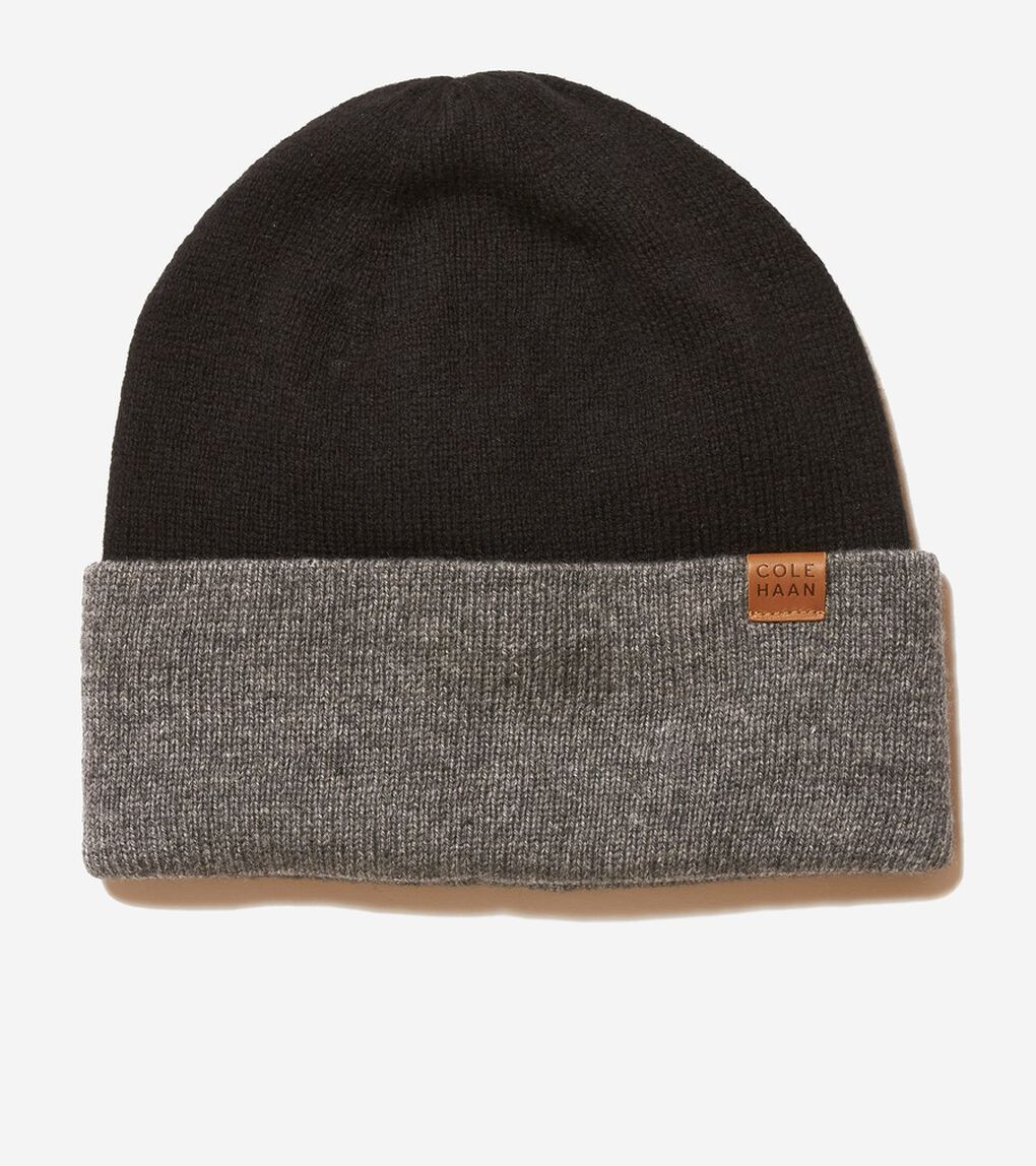 カラーブロック リバーシブル ニット ビーニー mens.