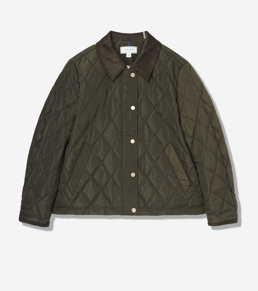 ダイアモンド キルテッド クロップド ジャケット womens.