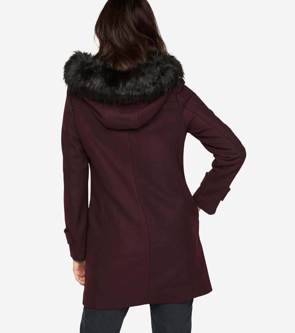 ウール ツイル フーテッド ダッフル コート womens.