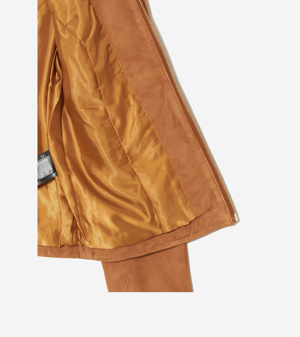 スウェードレザー モト ジャケット womens.
