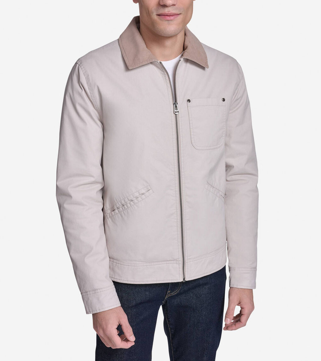 コーティッド コットン トラッカー ジャケット mens