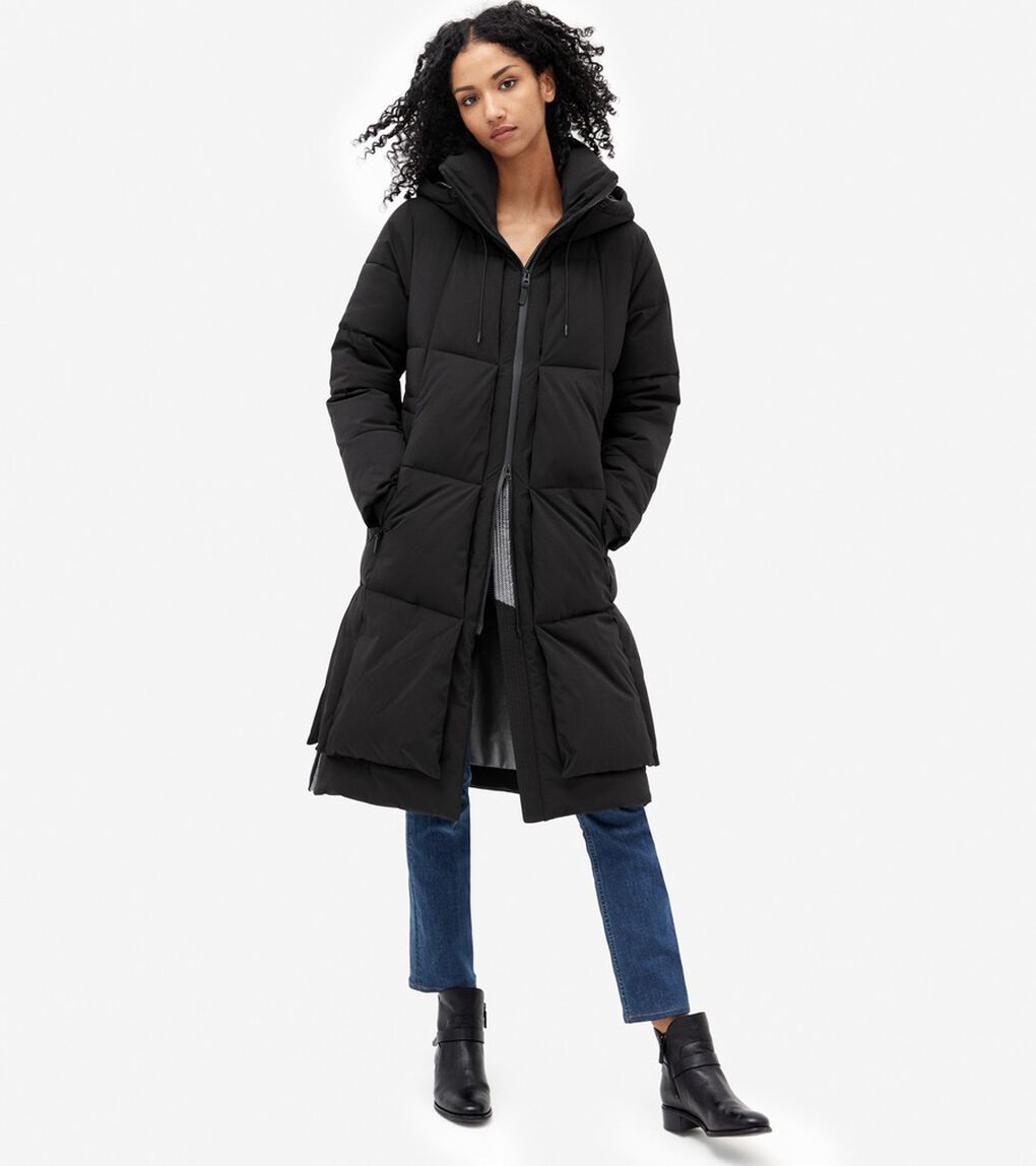 ゼログランド ロング パッファー フード付き womens.