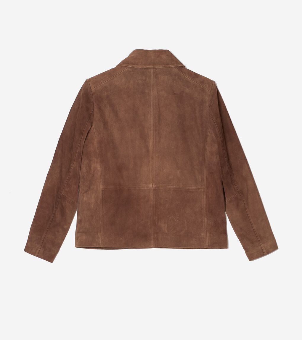 シャツカラースエードトラッカージャケット womens