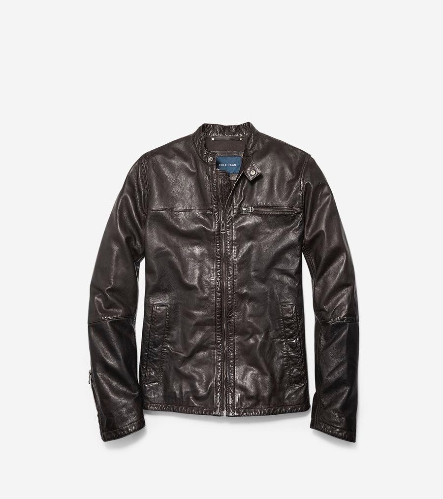 ウォッシュド レザー モト ジャケット mens. 0.0 | COLE_HAAN