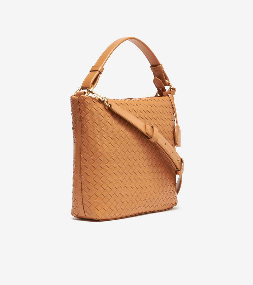 スモール ウォーブン レザーショルダー バッグ womens.