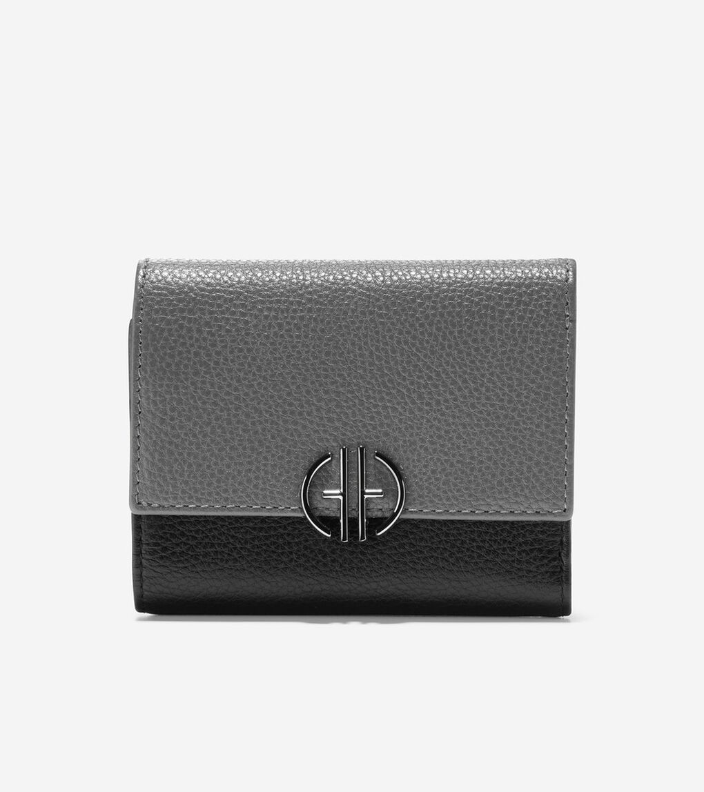 レザー スモール トライフォールド ウォレット womens.