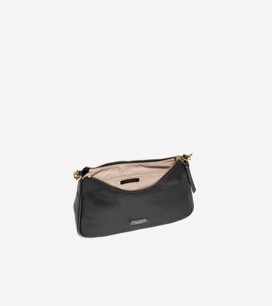 COLE HAAN 本レザー斜め掛けショルダーバッグ　黒 COLE HAAN（コールハーン） ショルダーバッグ 本革 レザーバッグメンズ
