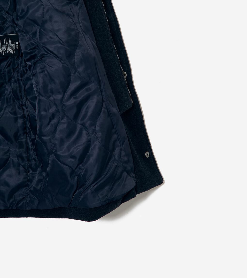 カー コート ウィズ フェイク レザー ディテールズ mens