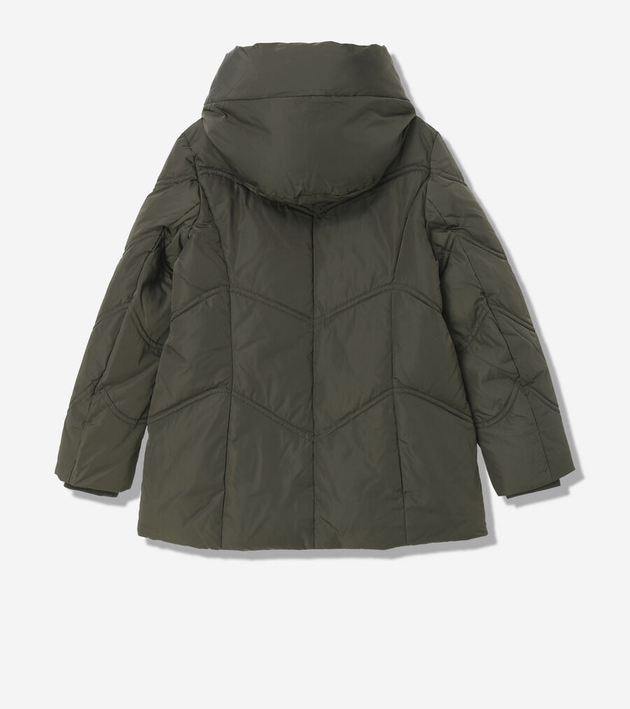 美品　VICA POTA ヴィカポタ ダウン　カーキ タフタ ダウン ジャケット ウィズ イグザジャレイティド フード womens