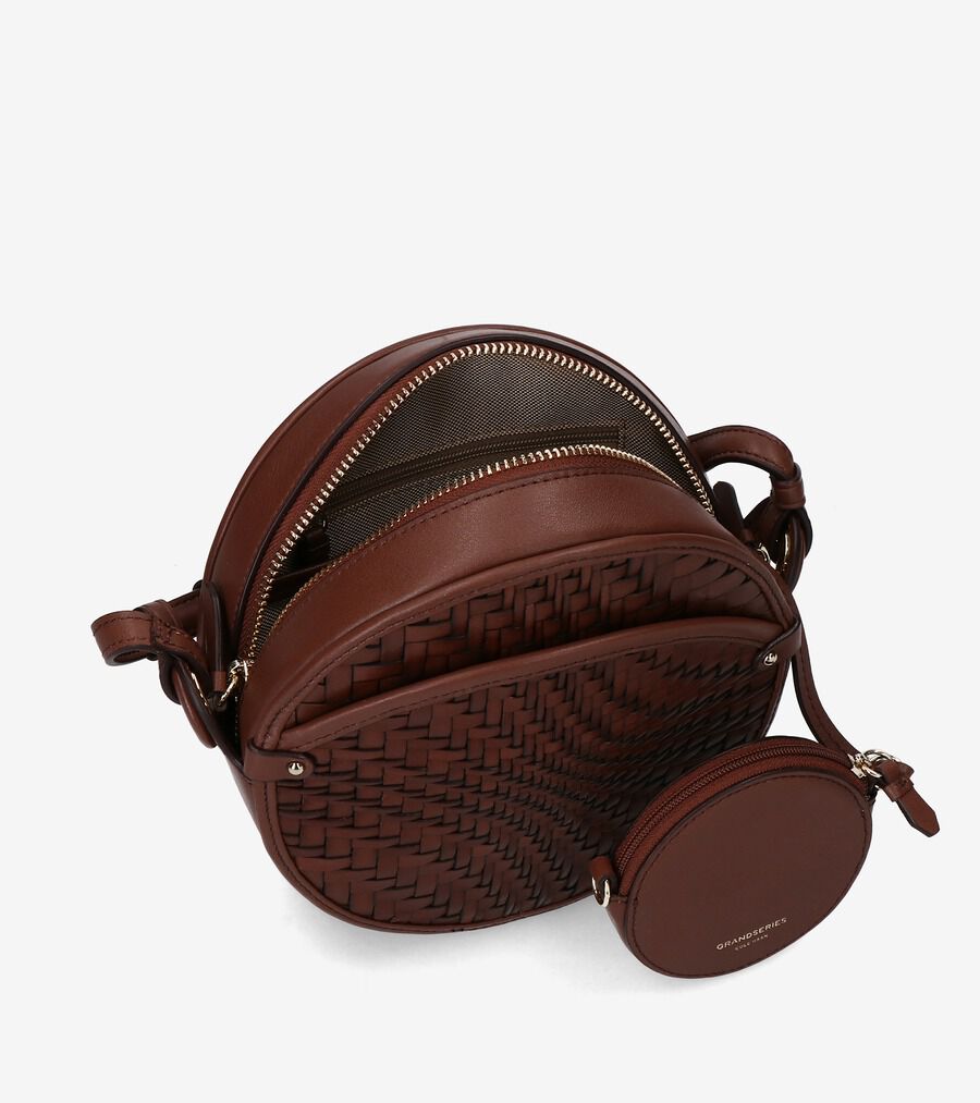 グランド アンビション ウォーブン レザー サークル バッグ womens 