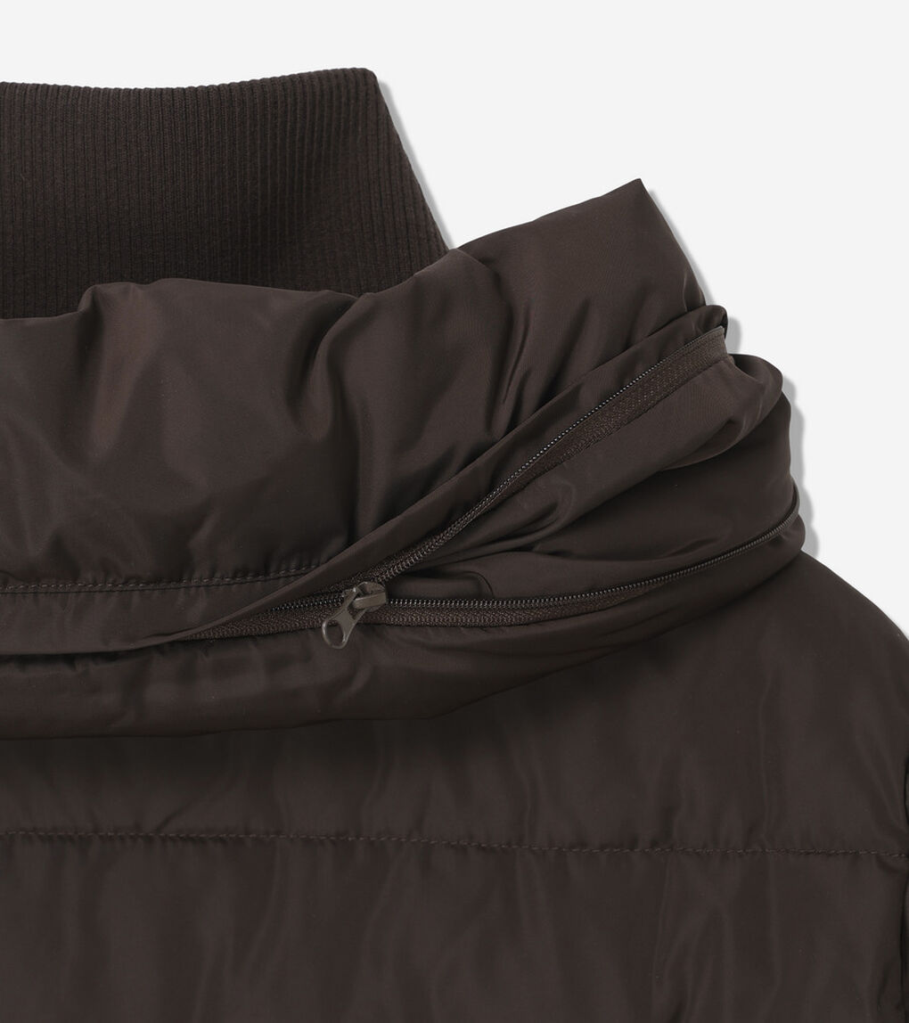 タフタ ダウン ジャケット ウィズ セットイン フード womens