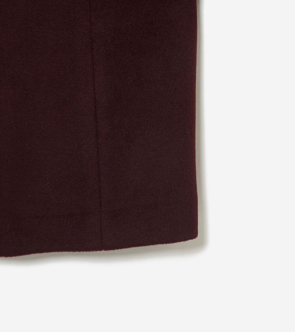 ジップアップアシンメトリカル コートW/ファーカラー womens.