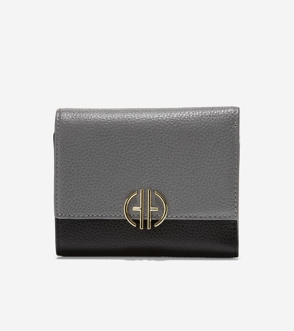 レザー スモール トライフォールド ウォレット womens.