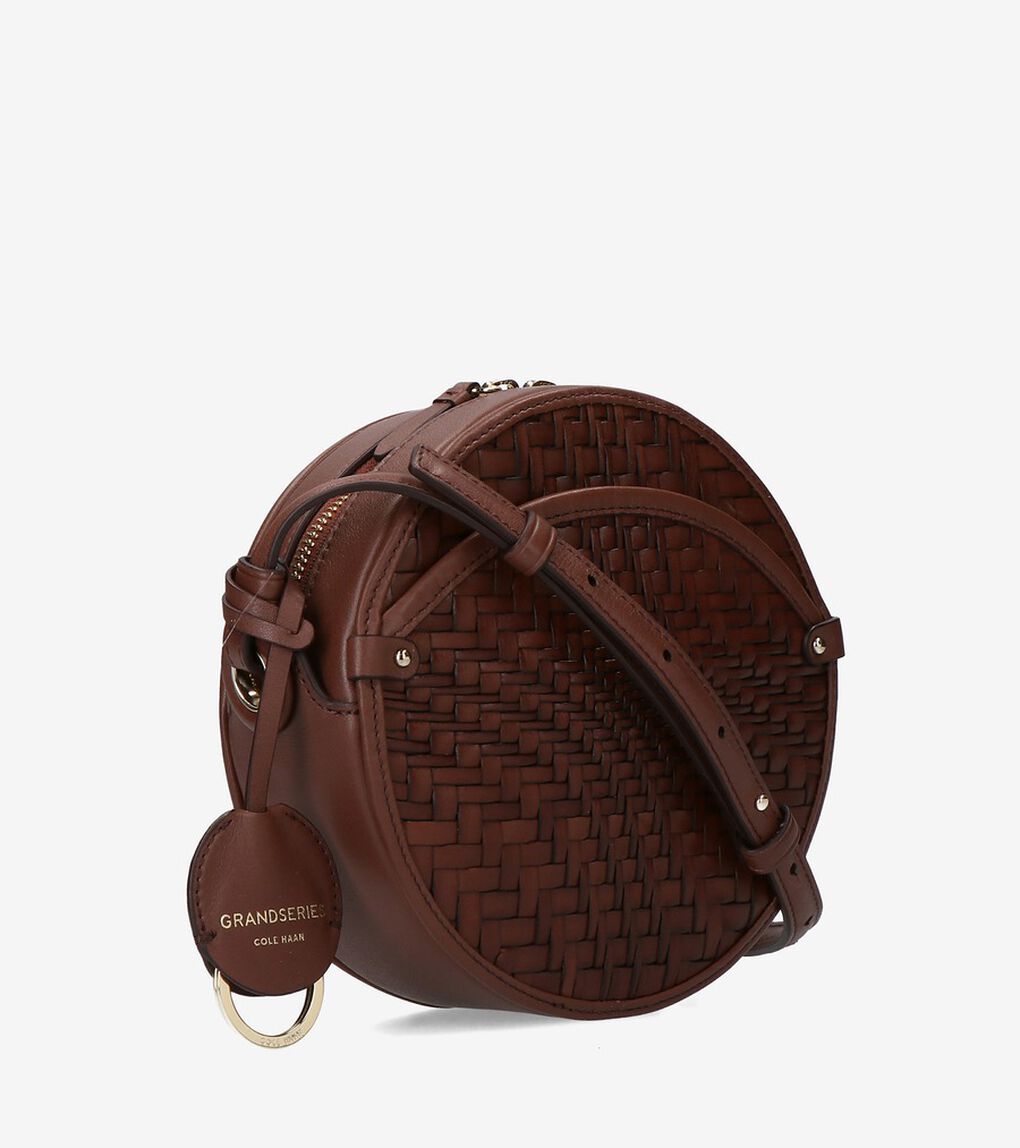 グランド アンビション ウォーブン レザー サークル バッグ womens 