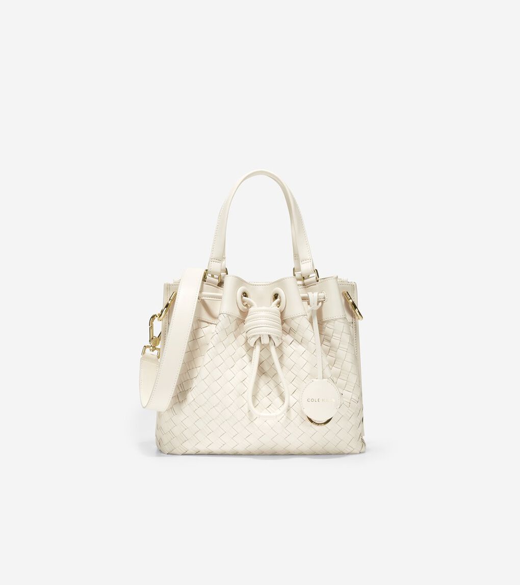 ウォーブン レザー スモール バケットバッグ womens.