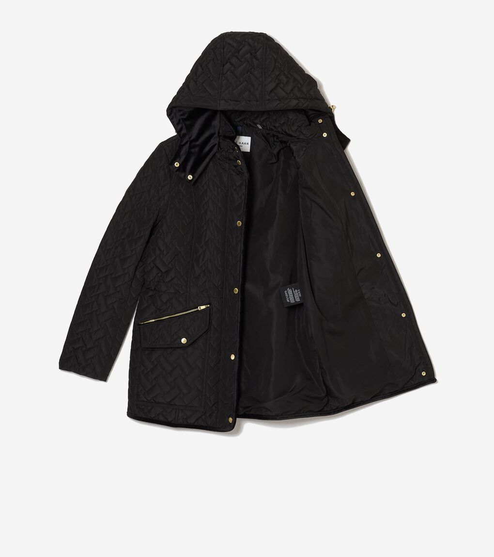 スタンドカラーキルテッドシグネチャーキルテッドジャケット womens.