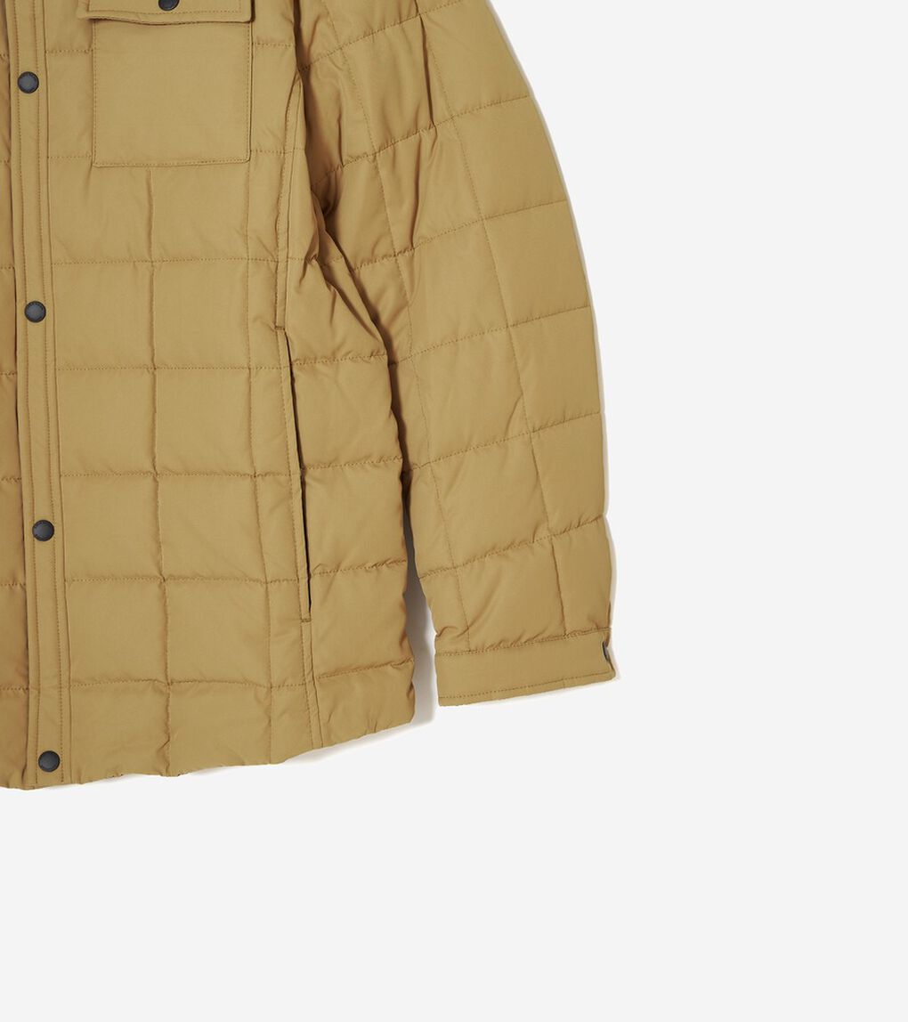 ボックス キルト ダウン シャツ ジャケット mens.