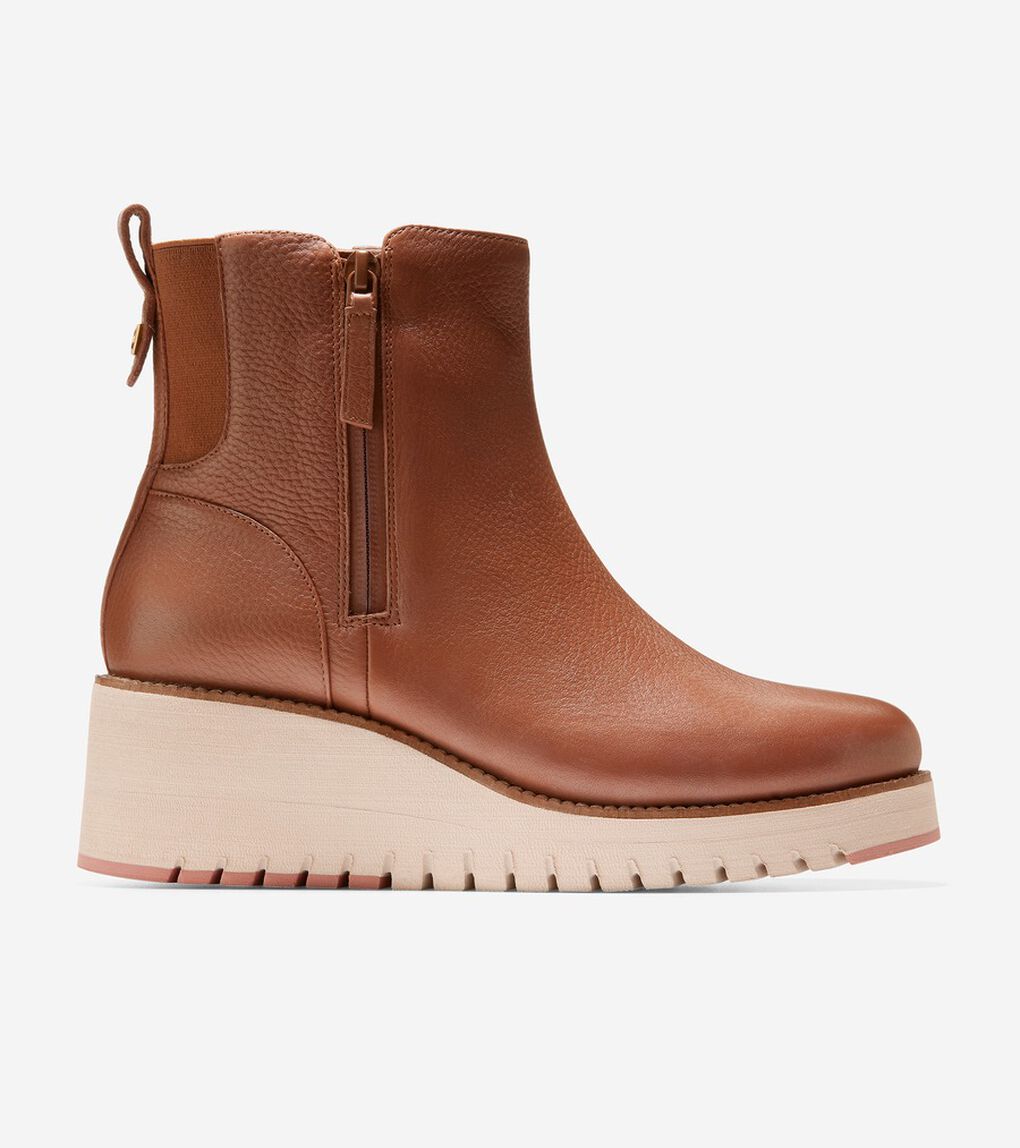 ゼログランド シティ ウェッジ サイド ジップ ブーツ ウォータープルーフ womens.