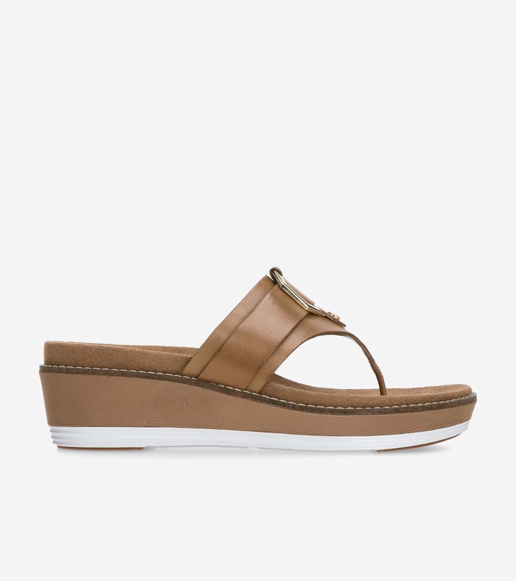 オリジナルグランド フラットフォーム トング サンダル Womens ピーカン レザー 公式 コール ハーン Cole Haan オンラインストア