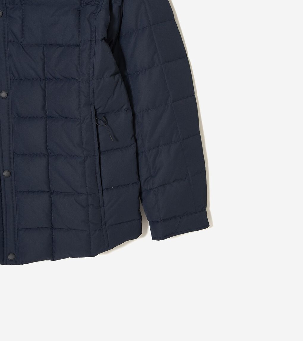 ボックス キルト ダウン シャツ ジャケット mens.