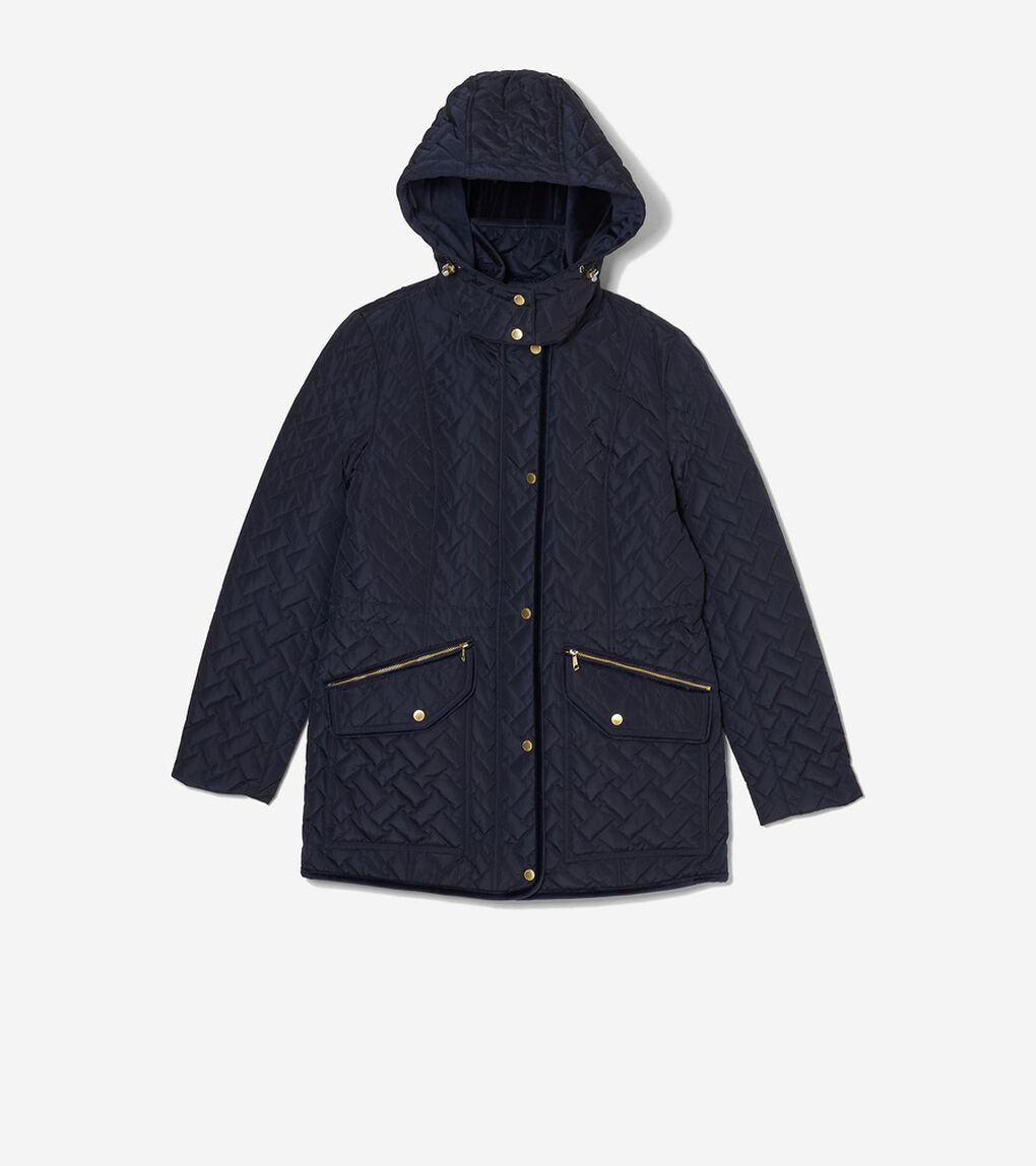 スタンドカラーキルテッドシグネチャーキルテッドジャケット womens.