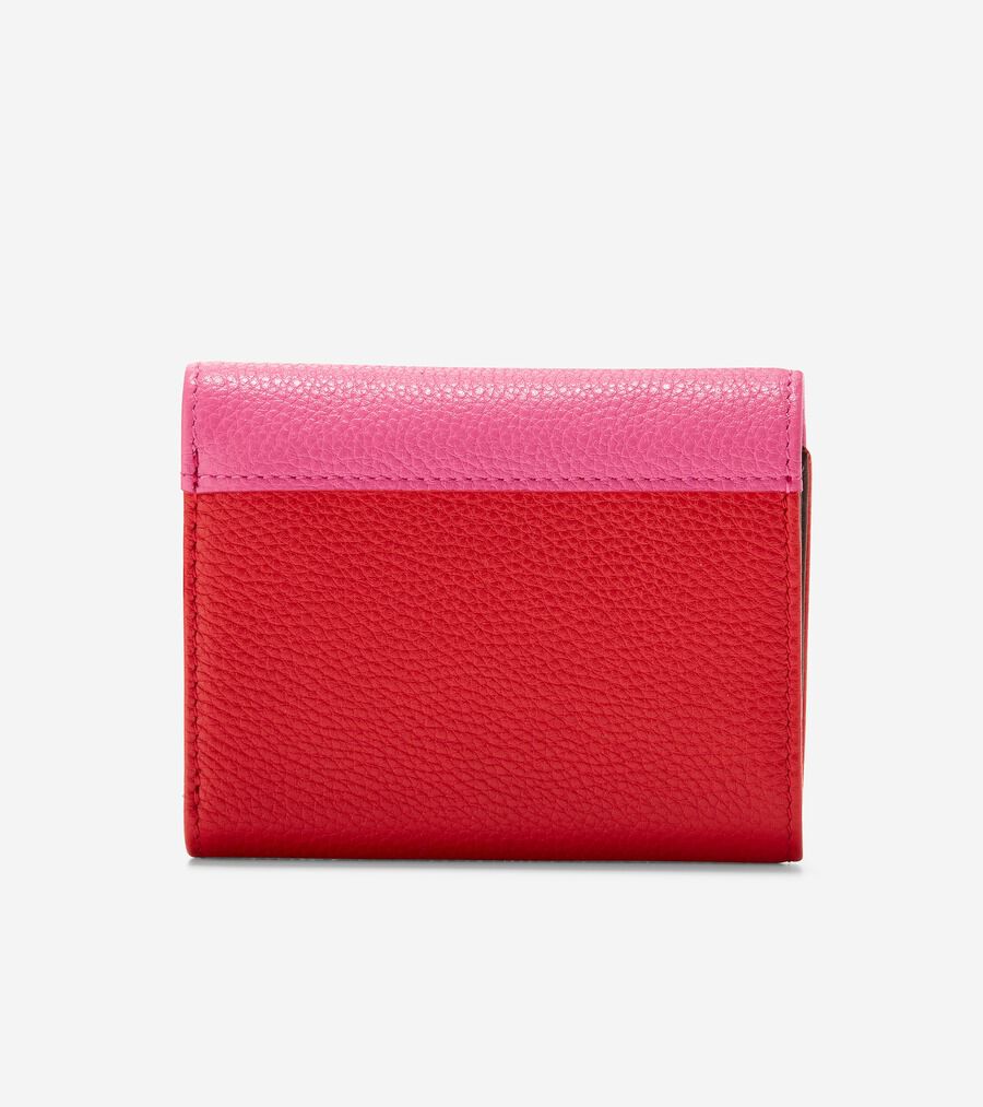 レザー スモール トライフォールド ウォレット womens. 8000