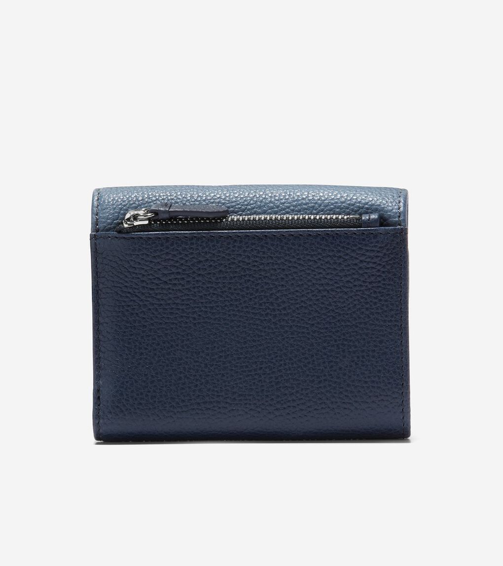 レザー スモール トライフォールド ウォレット womens.
