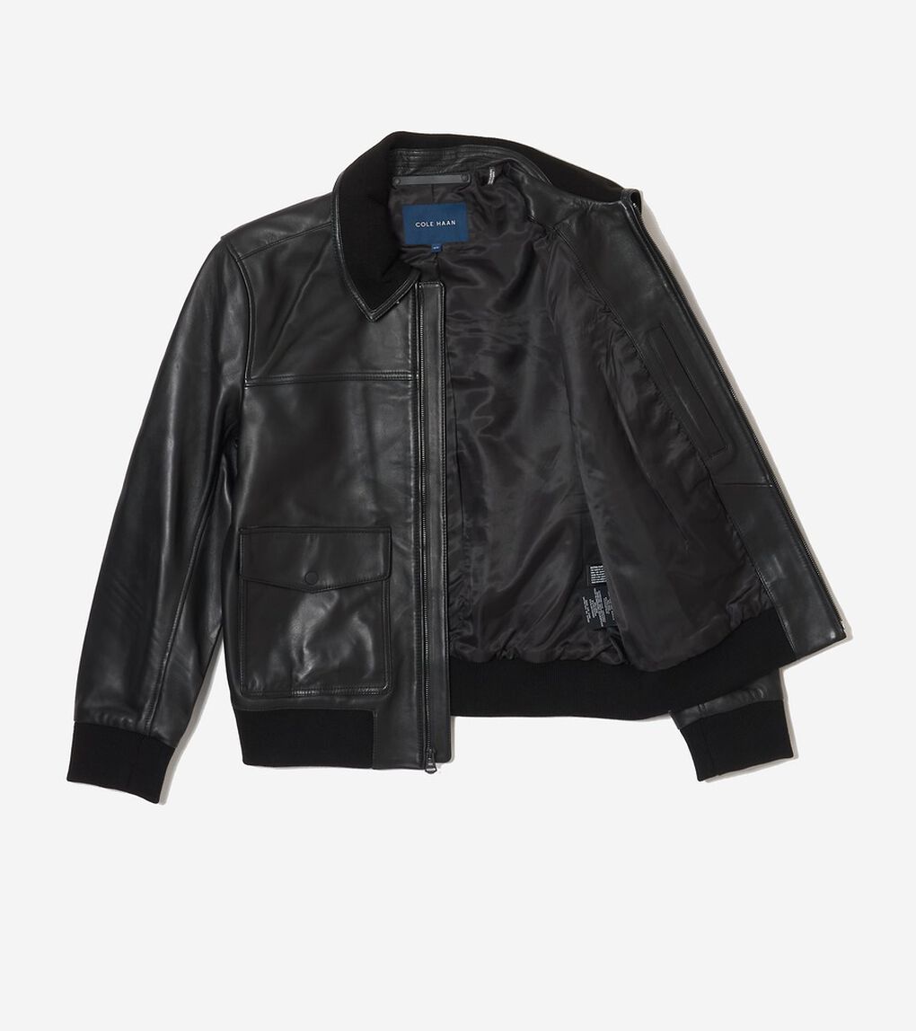 ソフトラムジャケットウィズニットカラー mens