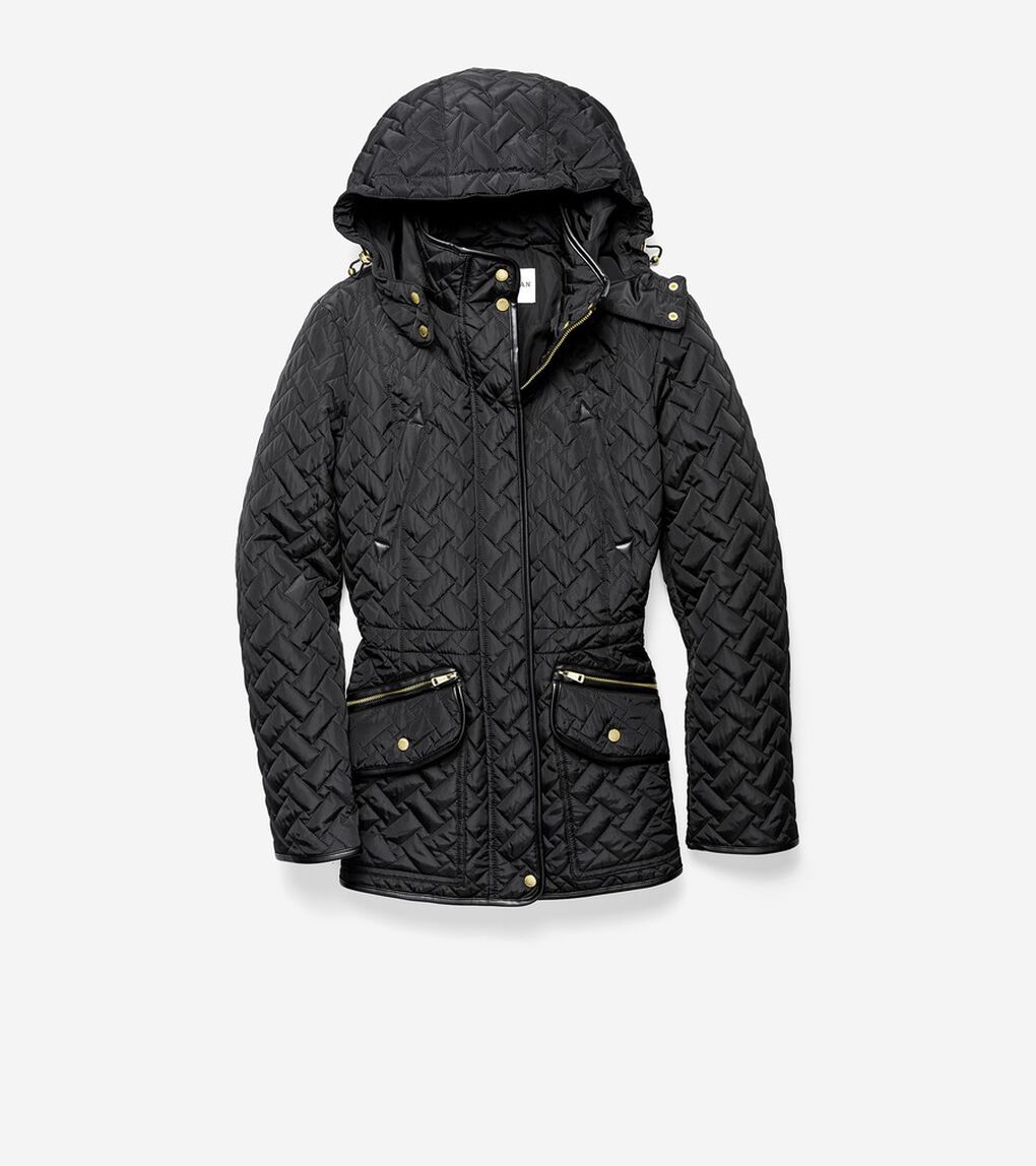 シグネチャー キルテッド ジップ フロント ジャケット womens.
