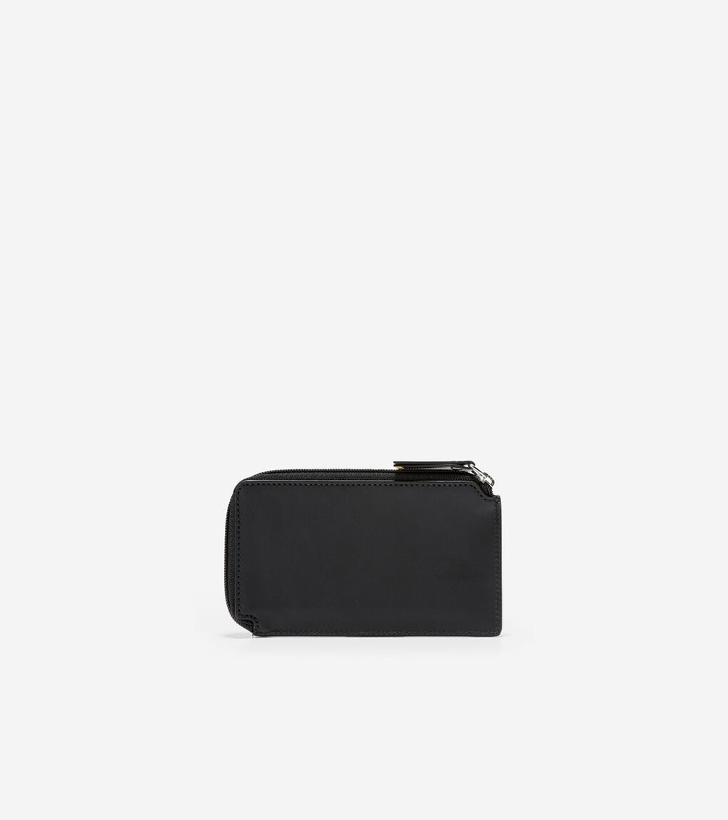ラバーライズド レザー ハーフ ジップ カード ケース mens.