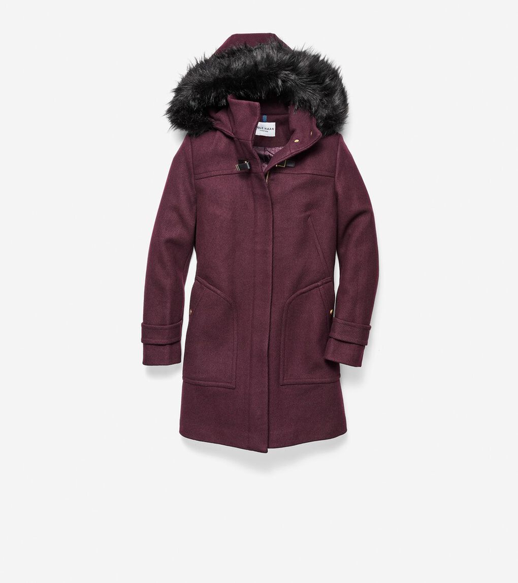 ウール ツイル フーテッド ダッフル コート womens.