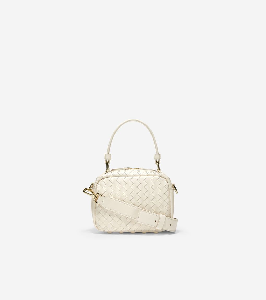 ウォーブン レザー ミニ ボストン バッグ womens.
