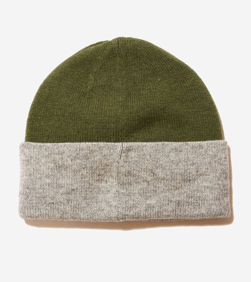 カラーブロック リバーシブル ニット ビーニー mens.