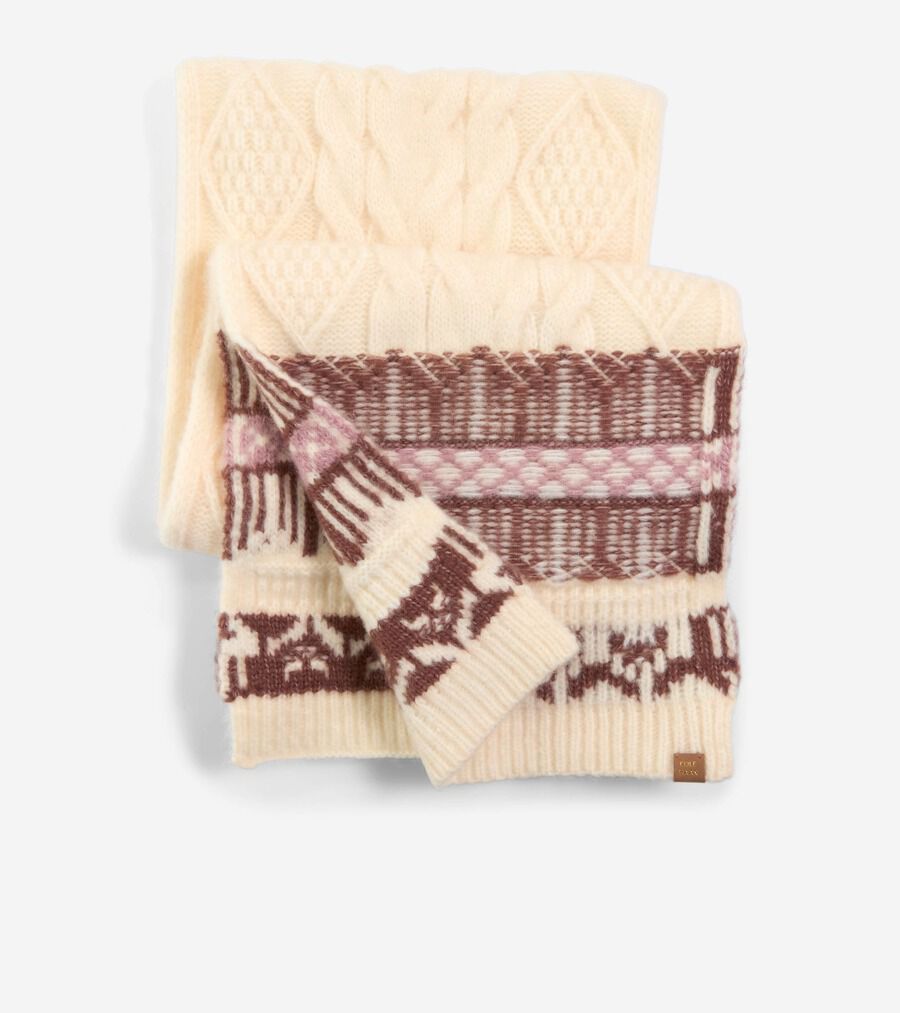 【Cole Haan】Women's Reversible Fair Isle Scarf 海外限定 リバースフェアアイルスカーフ womens. 12000 | COLE_HAAN